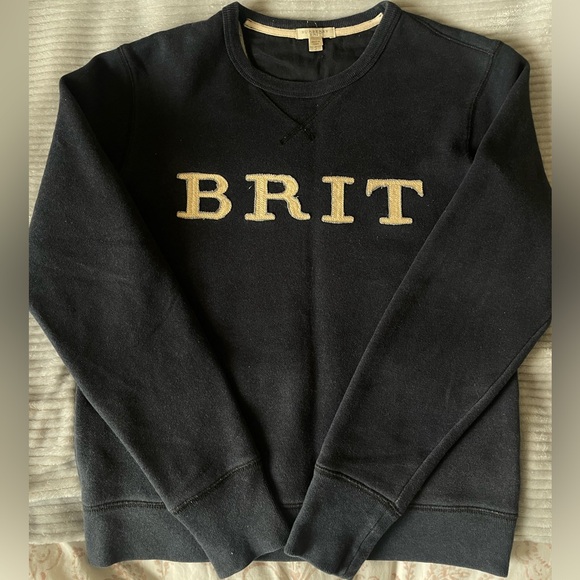 Burberry Navy Crewneck Sweater with Cream Lettering